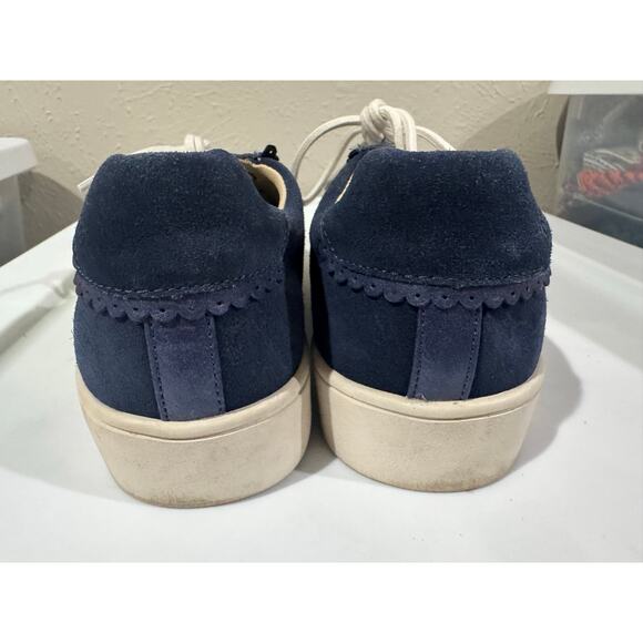 Spenco Camden Blue Suede Shoes Scalloped Trim Women Sneaker Size 9D - Picture 4 of 8